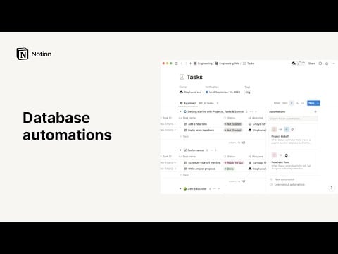Database automations