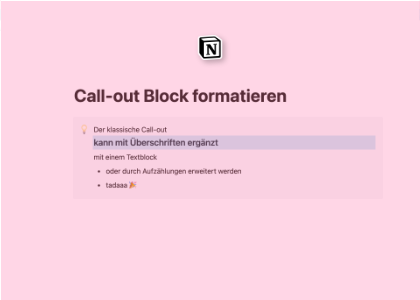 Neues Feature: Call-out Block formatieren