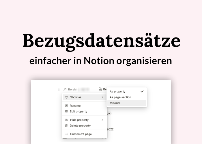 Notion Bezugsdatensätze organisieren