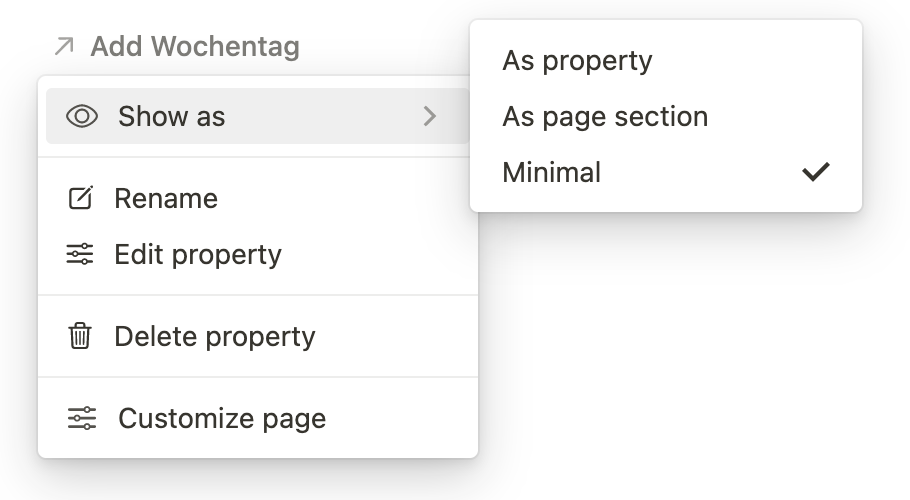 Notion Bezugsdatensätze organisieren_Minimal-Ansicht verlassen