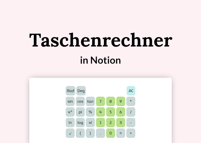 Taschen­rech­ner in Noti­on einbetten