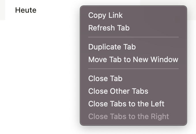 Tab-Fenster Funktion: Tabs organisieren