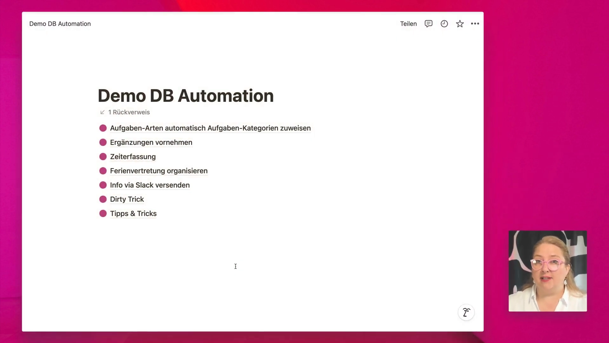 Notion Datenbank Automation Bsp Kategorien automatisch zuweisen