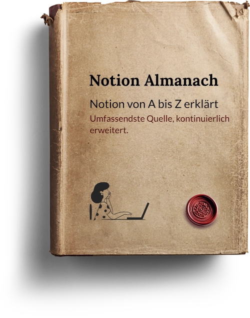 Symbol Notion Almanach Kurs, altes Buch eingewickelt in dunkelbraunes Papier, mit Titel und Siegel