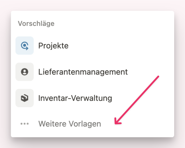 Notion DB mit Notion KI Vorschlaege durchsuchen